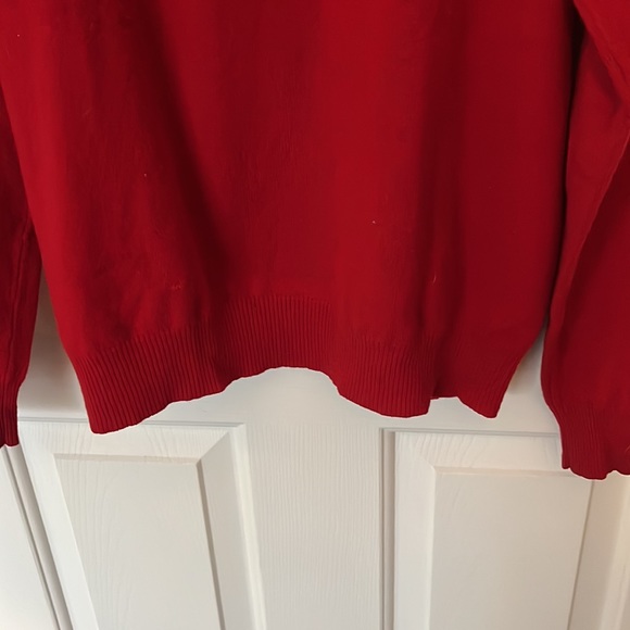 Two Ply Cashmere Red long sleeves turtleneck sweater - Picture 3 of 5